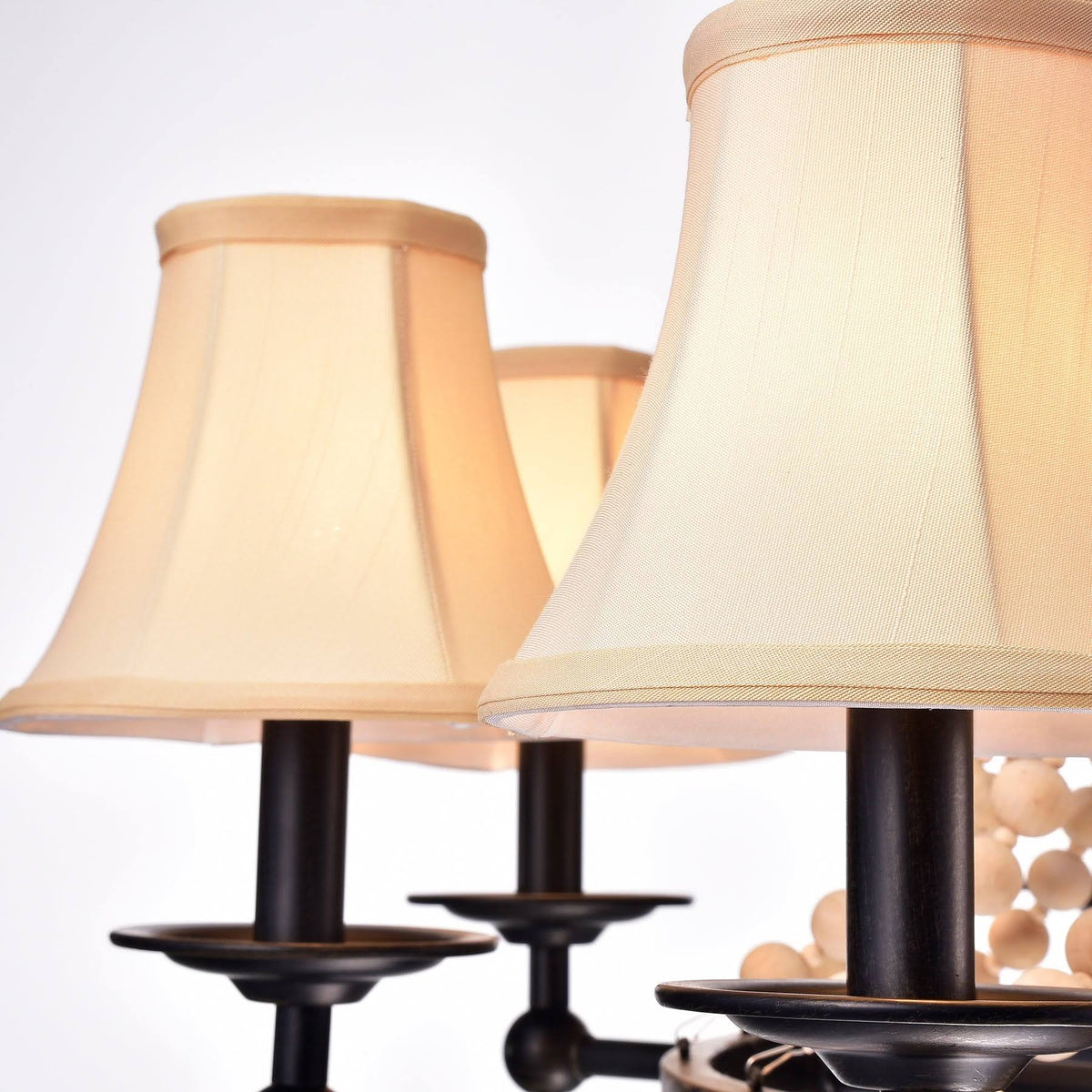 8-Light Candle Style Chandelier with Wood Accents U891416