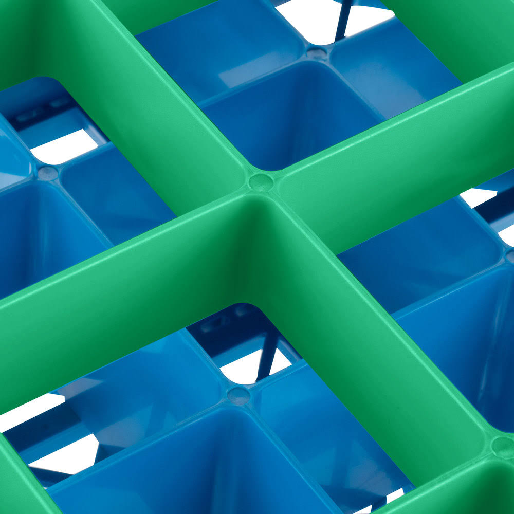 16 Compartment Green Glass Rack C33342