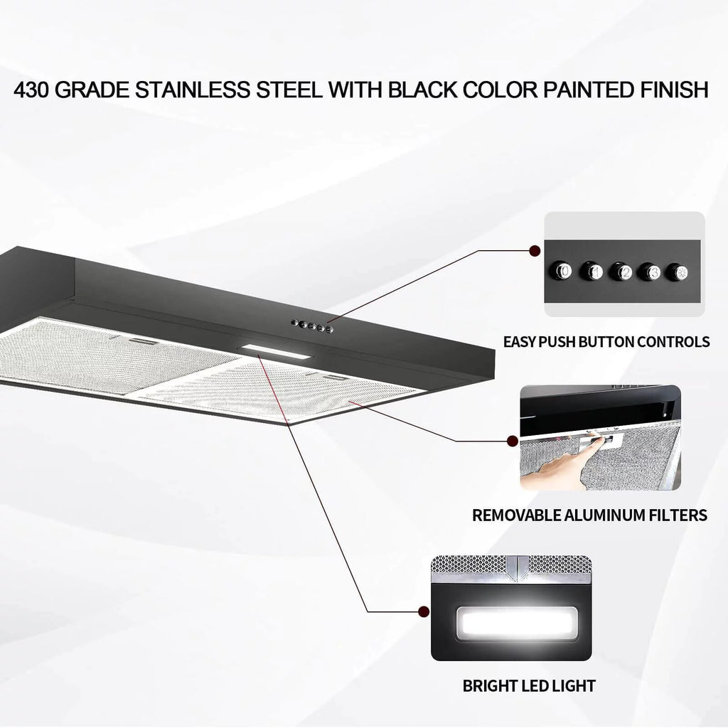 30 inch Under Cabinet Range Hood with Carbon Filter E519