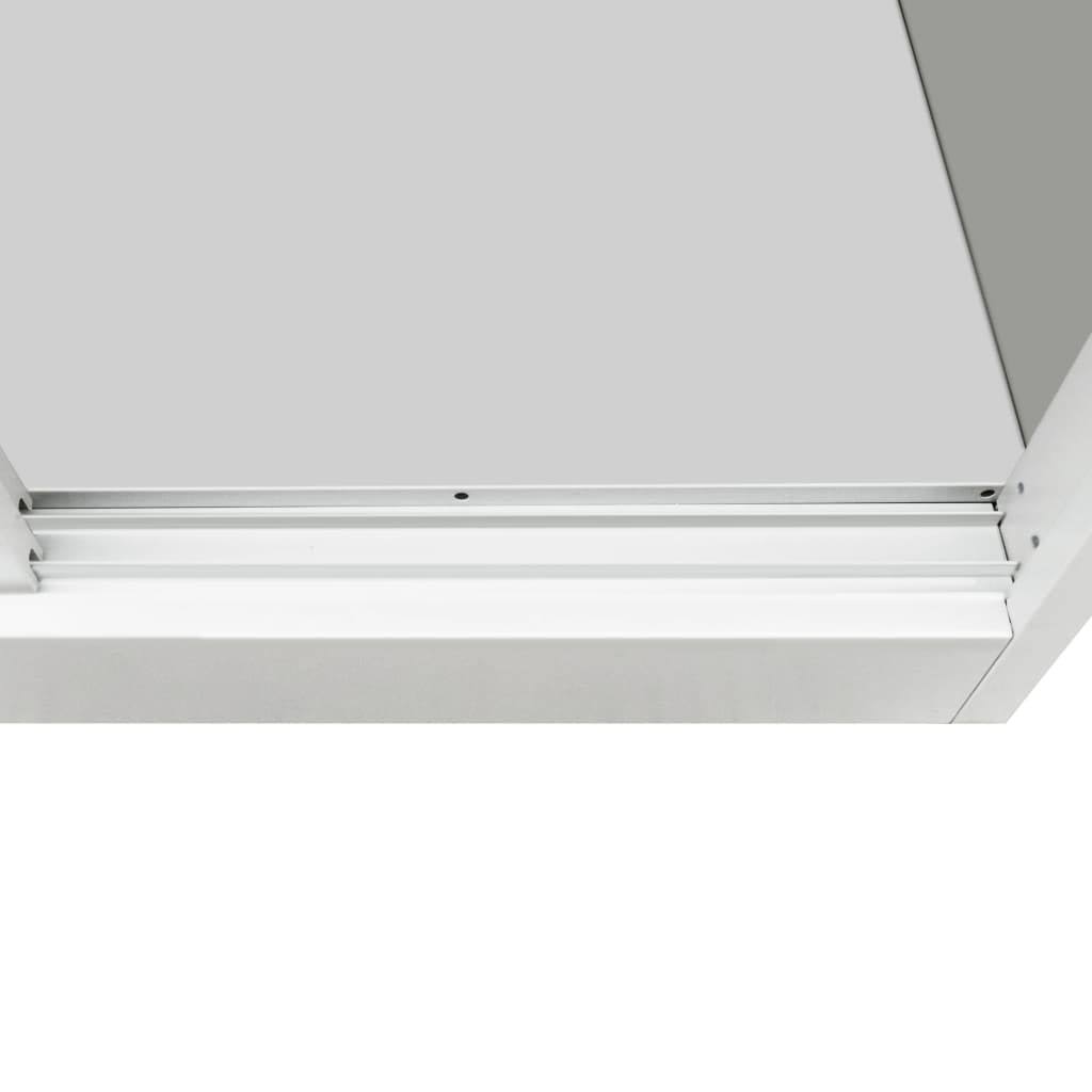 Gray Metal Office Cabinet with Sliding Doors I49900