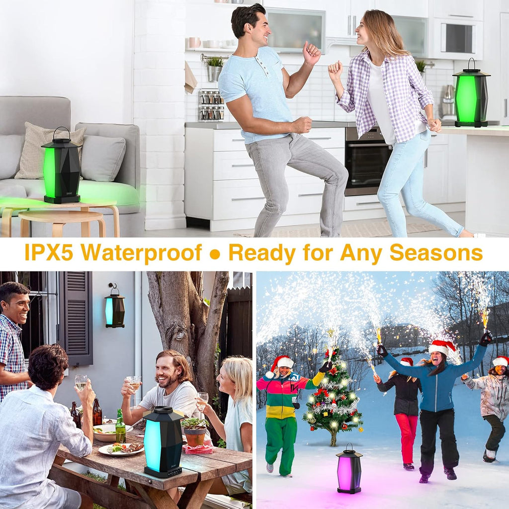 2 Pack 25W Wireless Outdoor Bluetooth Speakers with RGB LED Lights Y227326