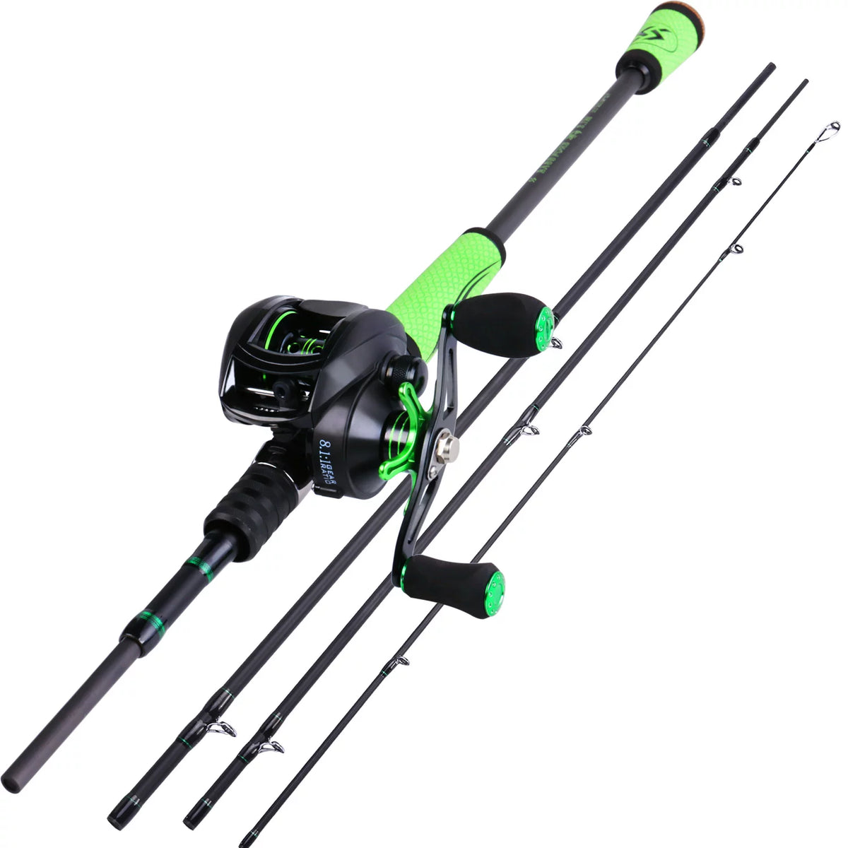 4 Pc High Carbon Fishing Rod Reel Combo A66214
