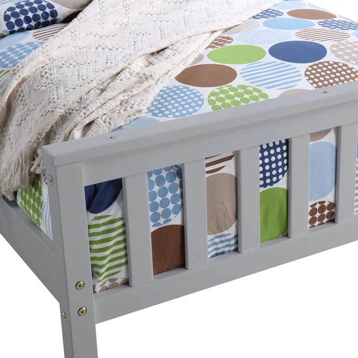 White Solid Pine Wood Twin Platform Bed with Trundle and Headboard Y5496