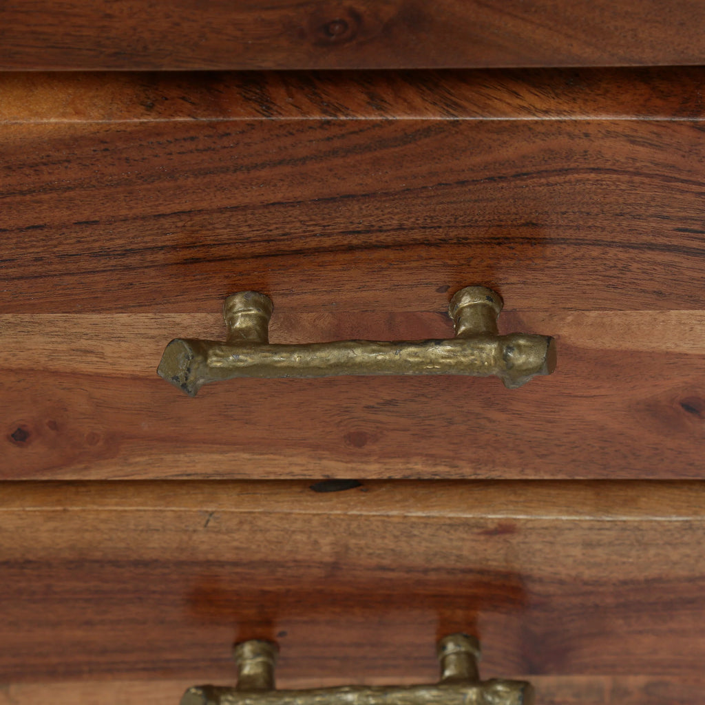 Acacia Wood 3 Drawer Nightstand T474528