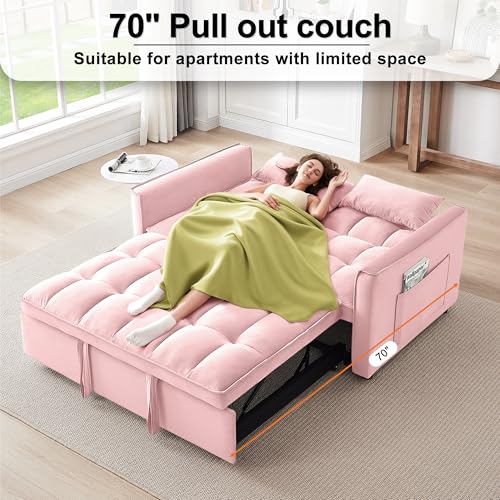 Black Velvet Convertible Sleeper Sofa Bed E2692