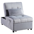 Gray Wood Storage Bench with Pull Out Ottoman B38557