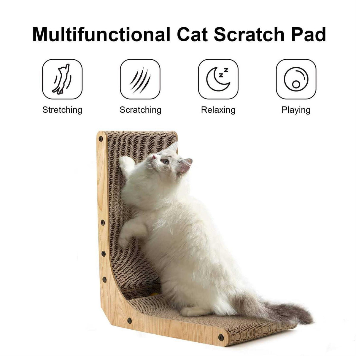 26.8 Inch L Shape Wall Mounted Cat Scratcher U8622
