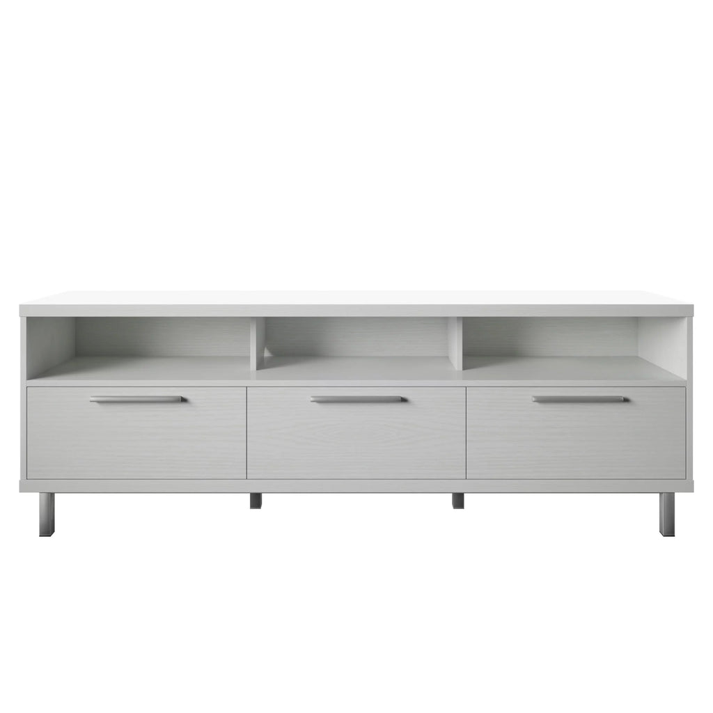 White Contemporary TV Stand with 3 Storage Drawers S753106