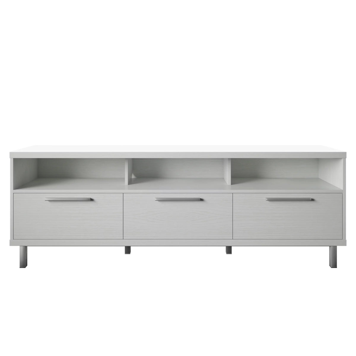White Contemporary TV Stand with 3 Storage Drawers S753106