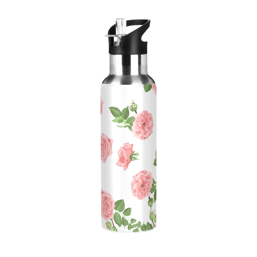 20 oz Insulated Stainless Steel Water Bottle with Straw Lid S89677