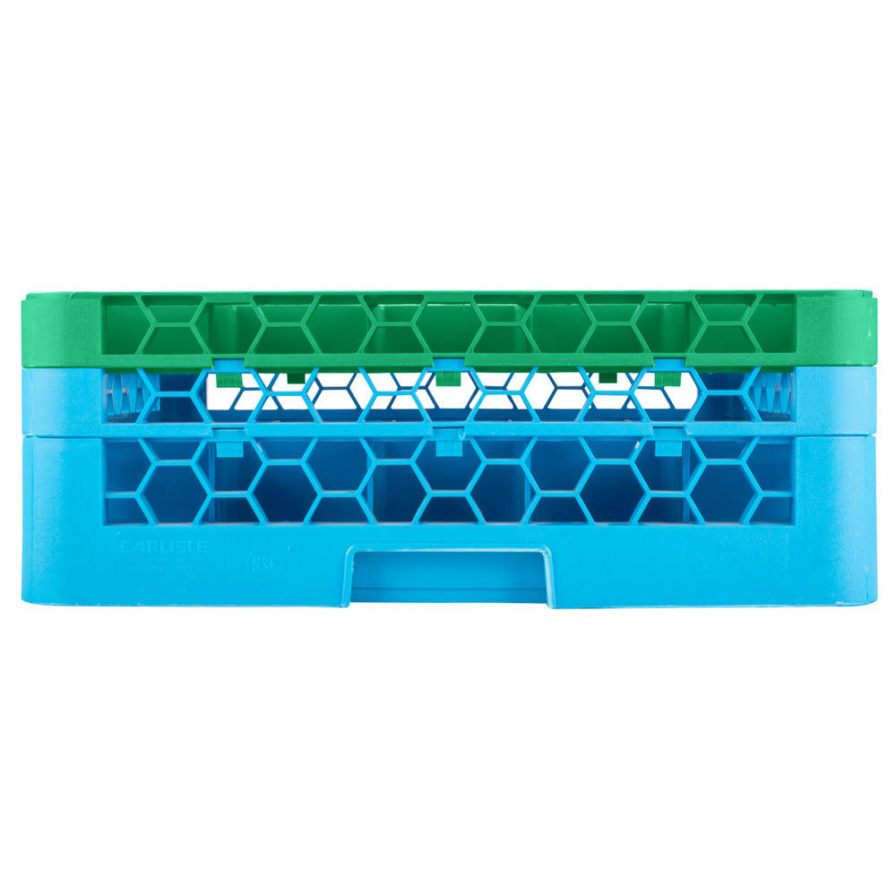 16 Compartment Green Glass Rack C33342