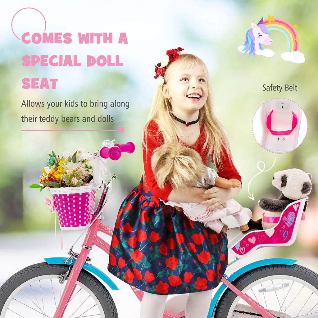 18 Inches Kids Bicycle with Training Wheels & Basket N49115