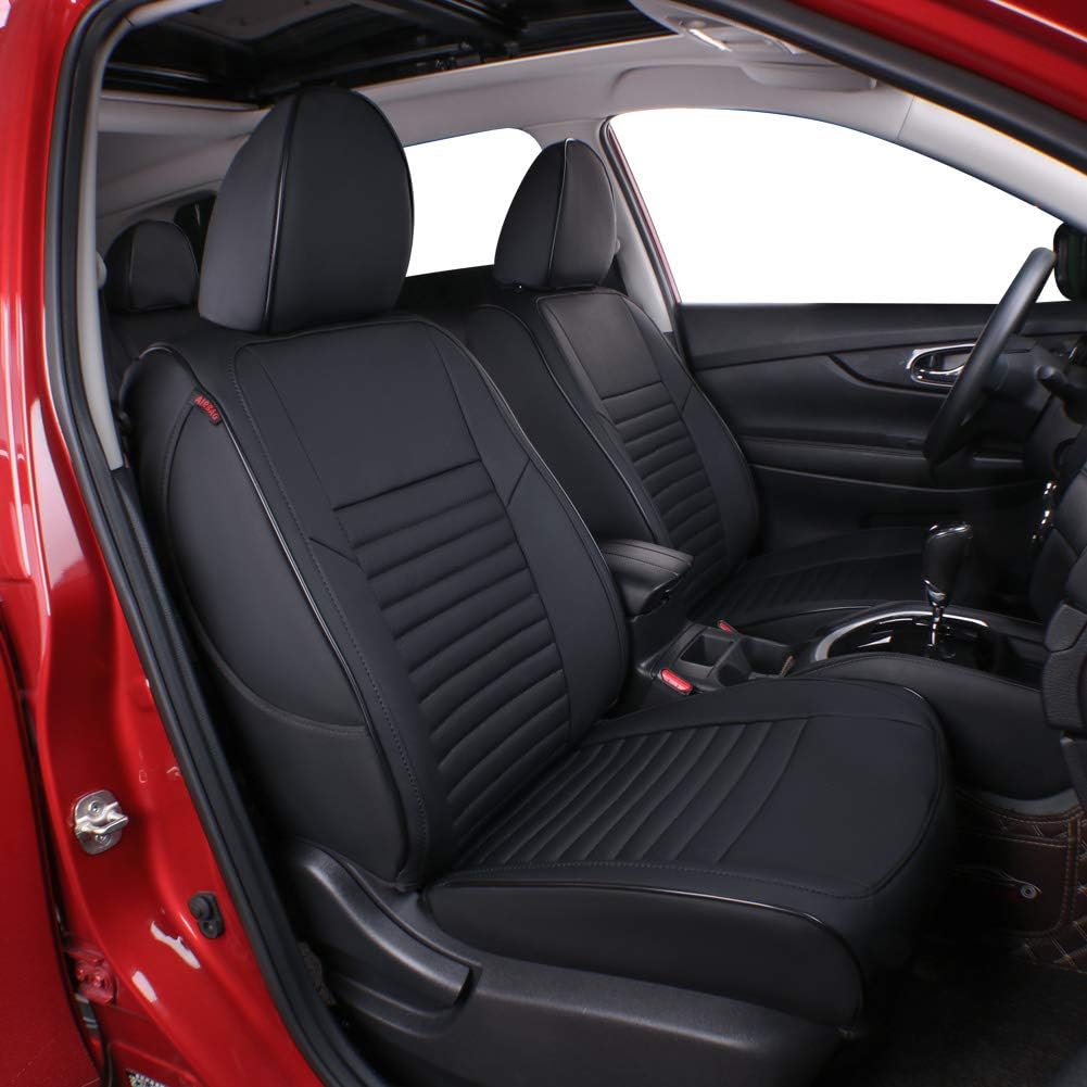 Custom Fit Full Set Car Seat Covers Leatherette Black/Grey J232100