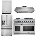 48 Propane Gas Range, Range Hood, Dishwasher, Refrigerator with Water and Ice Dispenser N409438