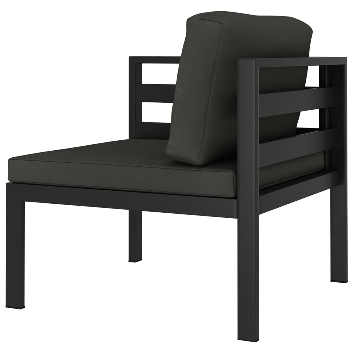 Anthracite Aluminum Sectional Corner Sofa with Cushions L7849