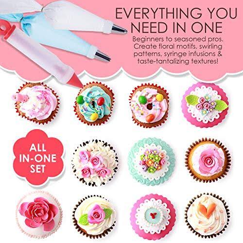 78 Piece Cake Decorating Supplies Kit with Aluminium Rotating Turntable Stand D364