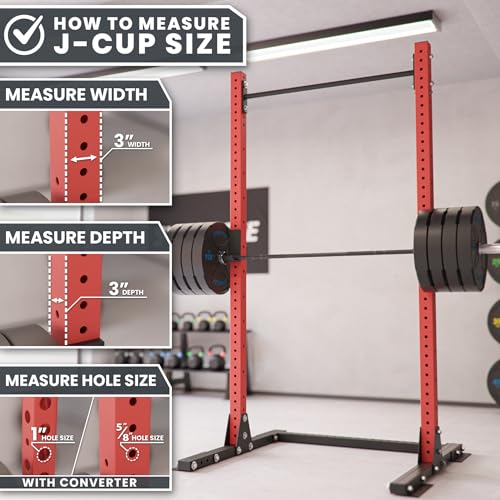 J-Hooks for Power and Squat Racks, 2x2, 2x3 and 3x3, Sold in Pairs Y489