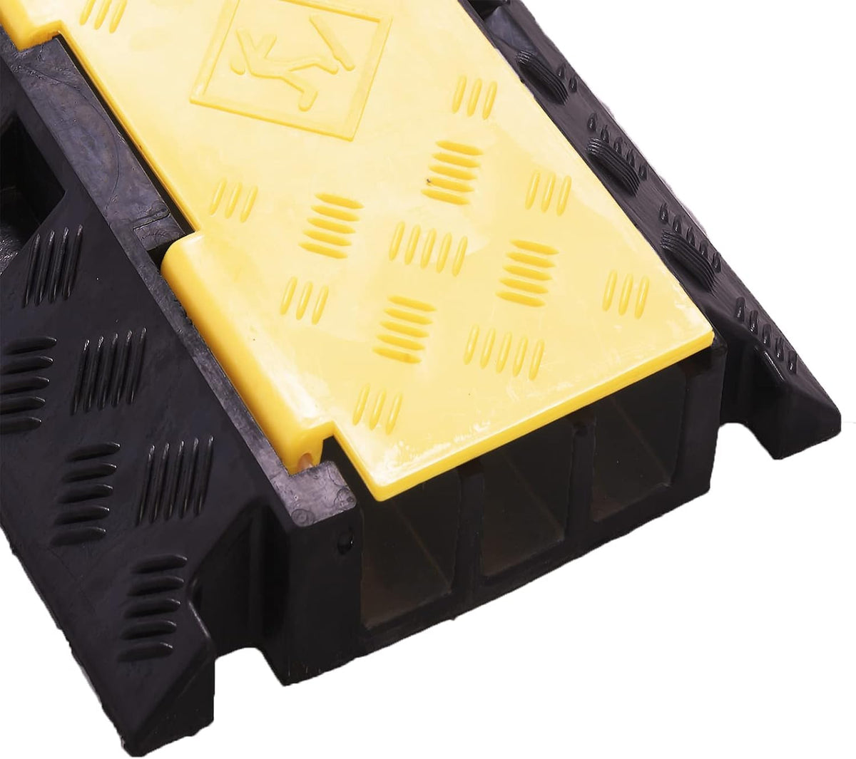 Cable Ramp PVC Rubber Cable Protector, 3 Channel, 44000lbs Capacity, Pack of 2 N679592