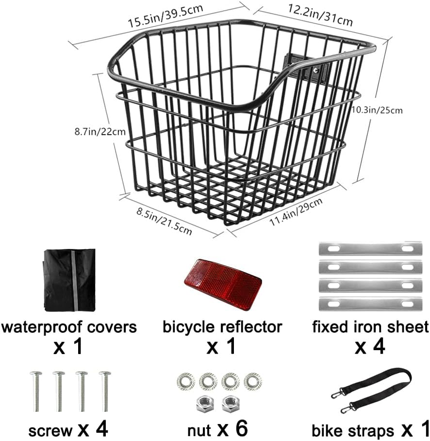Rear Bike Basket with Waterproof Cover F9947