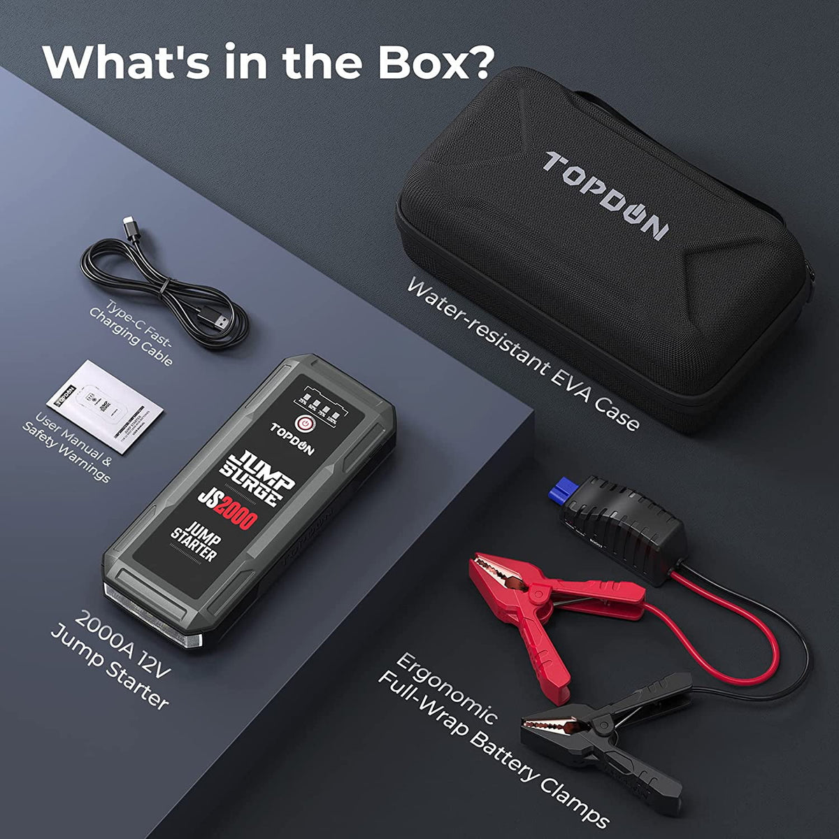 16000mAh 2000A Peak Portable Car Battery Booster Y50247