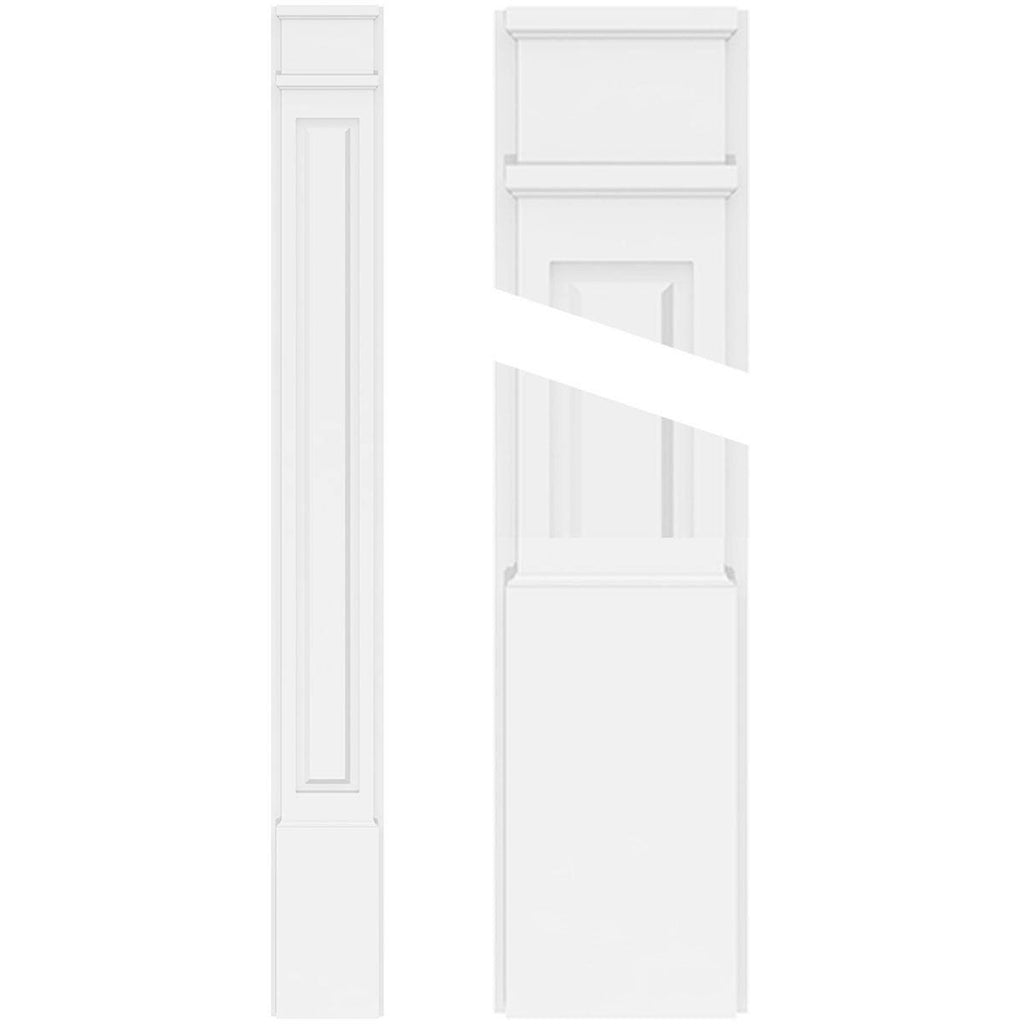 PVC Raised Panel Pilaster with Decorative Capital & Base (Pair) H348119