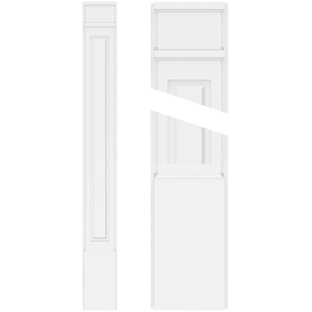PVC Raised Panel Pilaster with Decorative Capital & Base (Pair) H348119