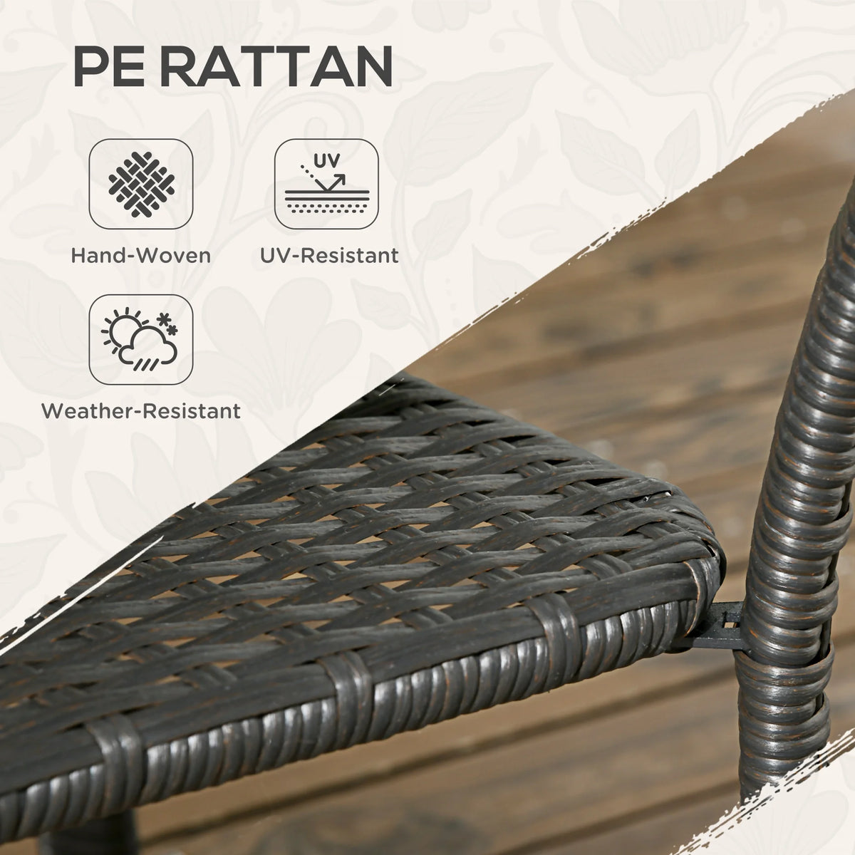 Rattan Outdoor Coffee Table with 2-Layer Storage Shelf C656699