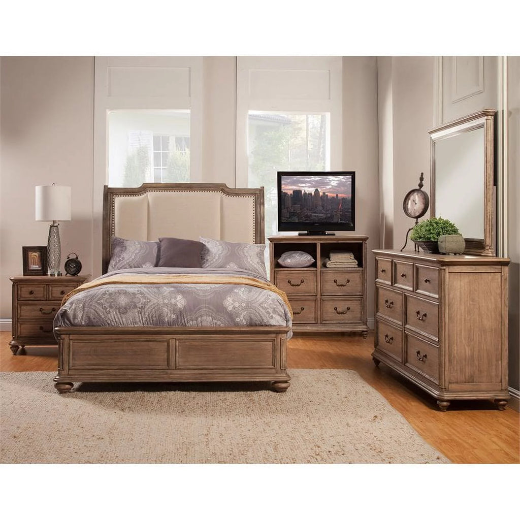 Queen Size Wood Sleigh Bed R6810