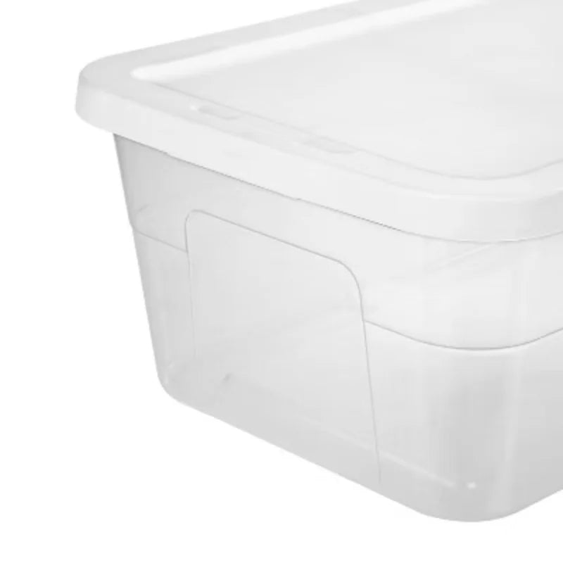 16qt Clear Storage Box with White Lid U569975
