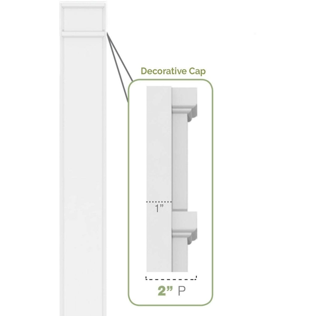 PVC Raised Panel Pilaster with Decorative Capital & Base (Pair) H348119