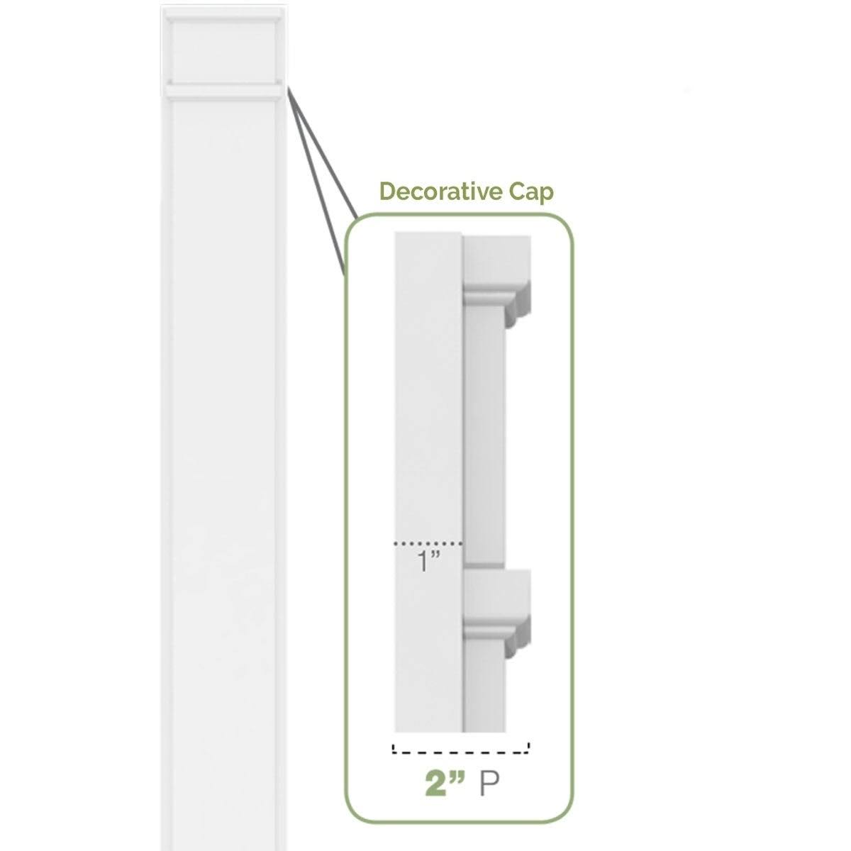 PVC Raised Panel Pilaster with Decorative Capital & Base (Pair) H348119
