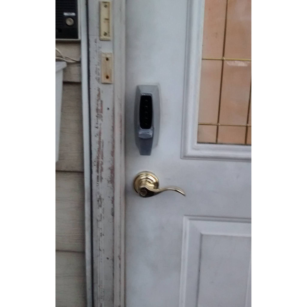 Mechanical Pushbutton Auxiliary Lock with Thumbturn 1 in. Deadbolt & 2.75 in. Backset Satin Chrome Q999753