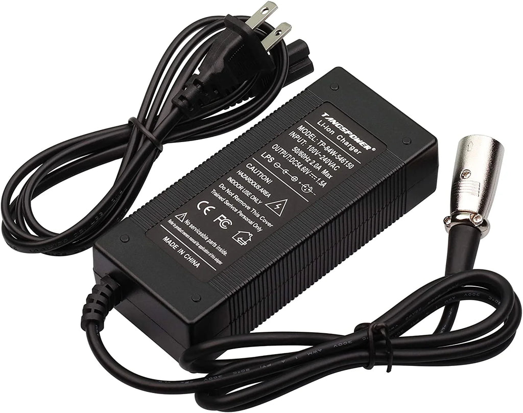 48V 54.6V 1.5A Electric Bike Charger 3-pin XLR Male Plug for 13S Lithium V9810