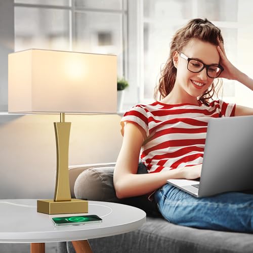 3 Way Dimmable Touch Table Lamp Set of 2 with USB Ports B920905