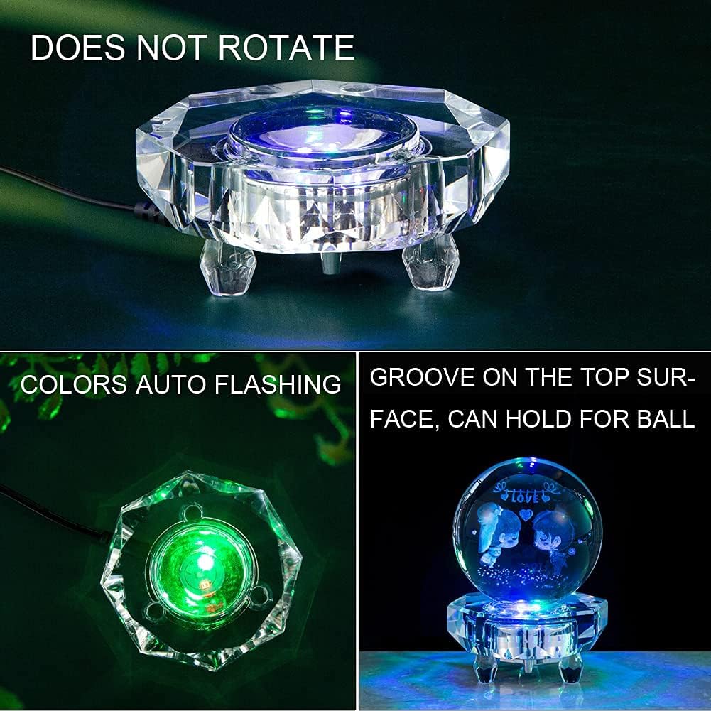 Crystal LED Light Base Multicolor Auto Flashing Pedestal J747452