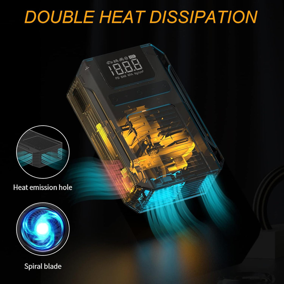 Portable Cordless Tire Inflator Air Compressor 120psi F1784