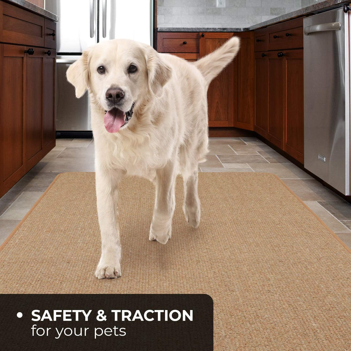 Skid-Resistant Carpet Runner Pebble Beige 12 Feet X 27 Inches Y1376