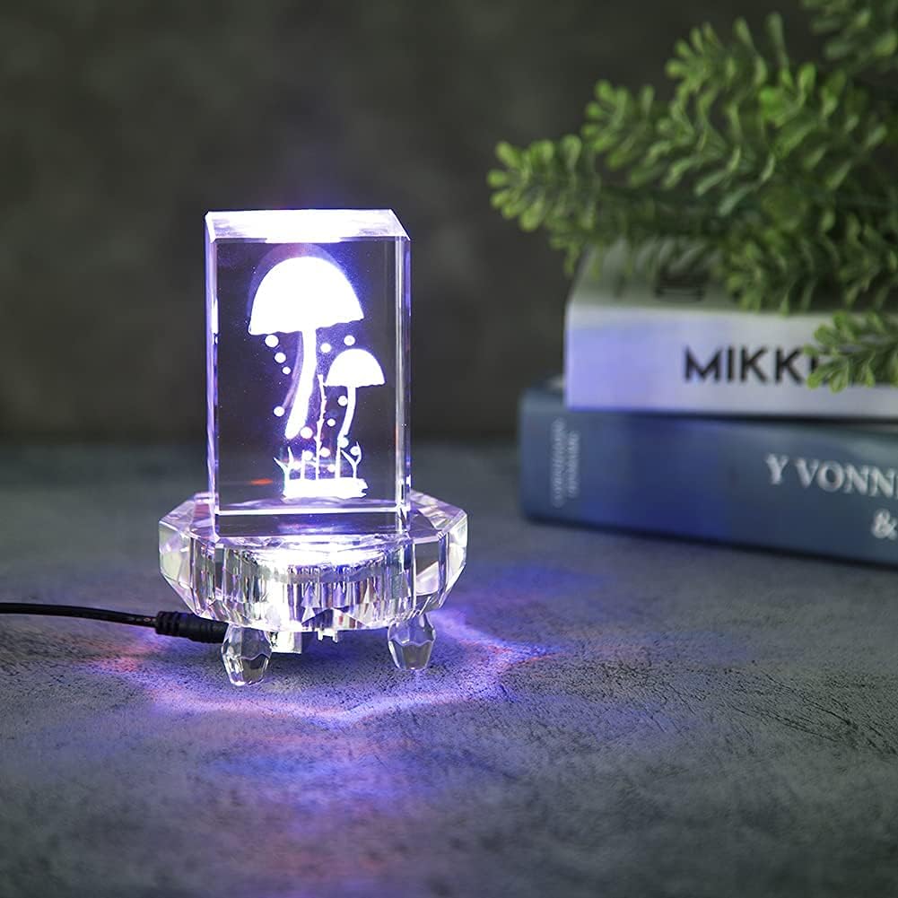 Crystal LED Light Base Multicolor Auto Flashing Pedestal J747452