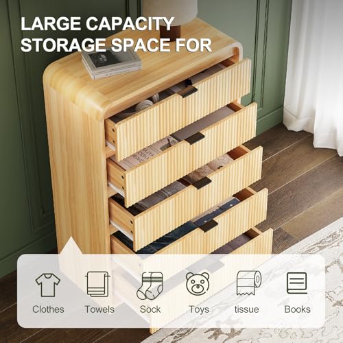 Natural Oak 5 Drawer Wood Dresser D100391