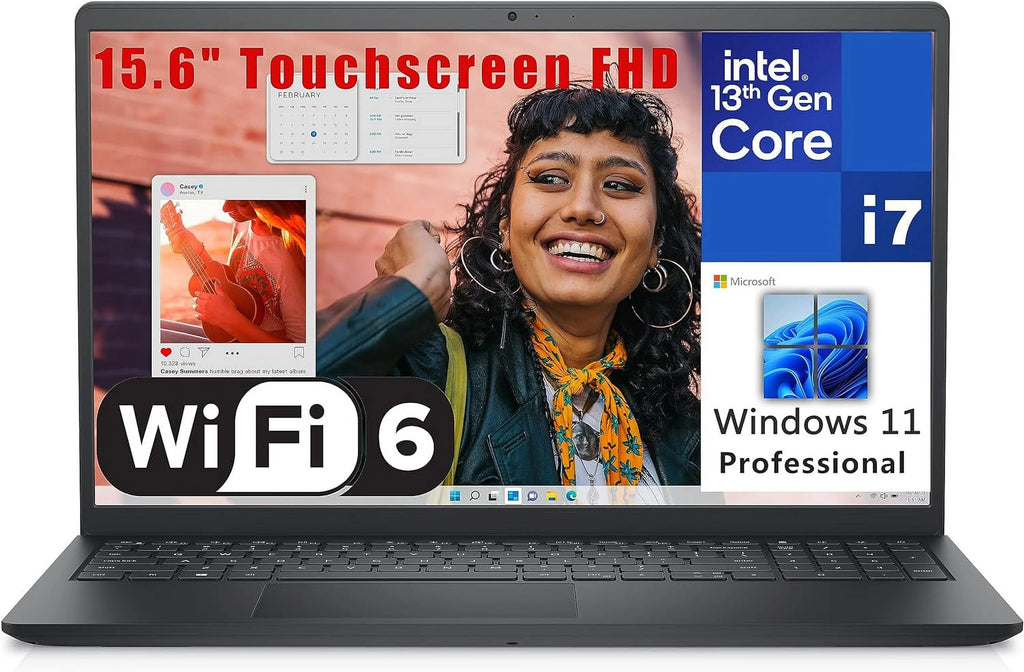 Carbon Black 15.6" Touchscreen FHD Business Laptop Computer, 16GB DDR4 RAM, 512GB PCIe SSD, Windows 11 Pro Y475