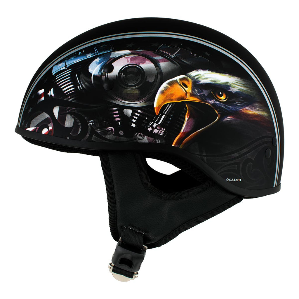 Flat Black Motorcycle DOT Half Helmet C548