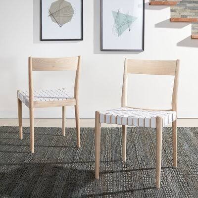 Solid Wood Side Chair White Light Wood O625612