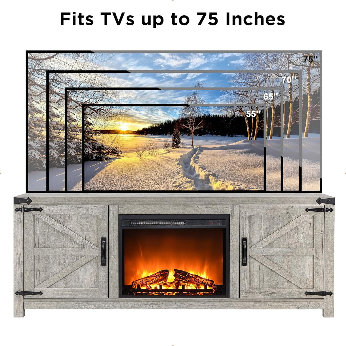 66" TV Stand with Electric Fireplace K89790