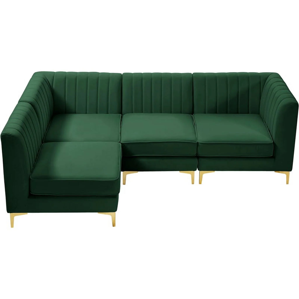 Green Velvet Modular Sectional V53332