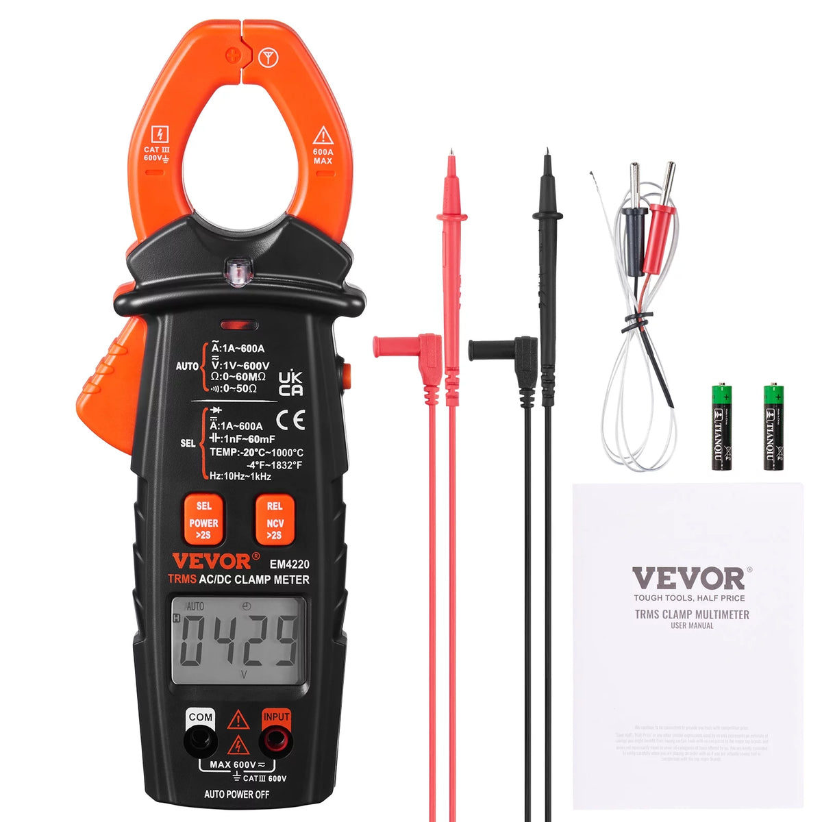 6000 Counts True RMS Digital Clamp Meter N858408