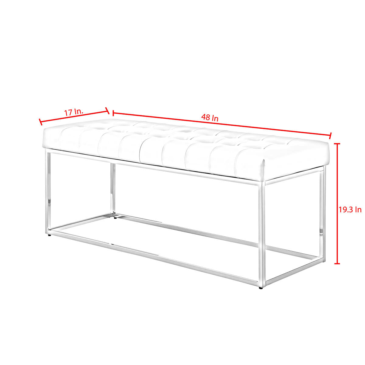 Tufted PU Leather Bench Metal Frame G63700