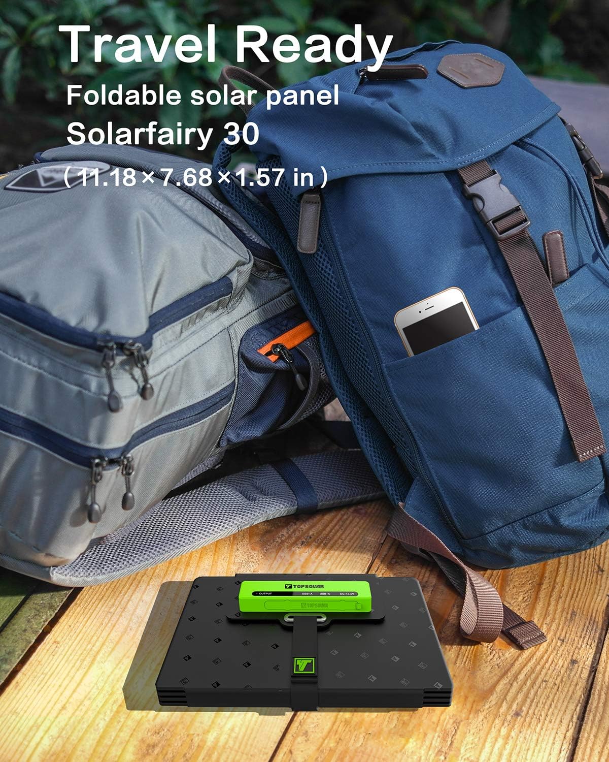 30W Foldable Solar Panel Battery Charger Kit X3464