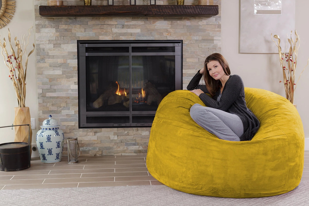 Charcoal 5 ft Memory Foam Bean Bag Chair I178110