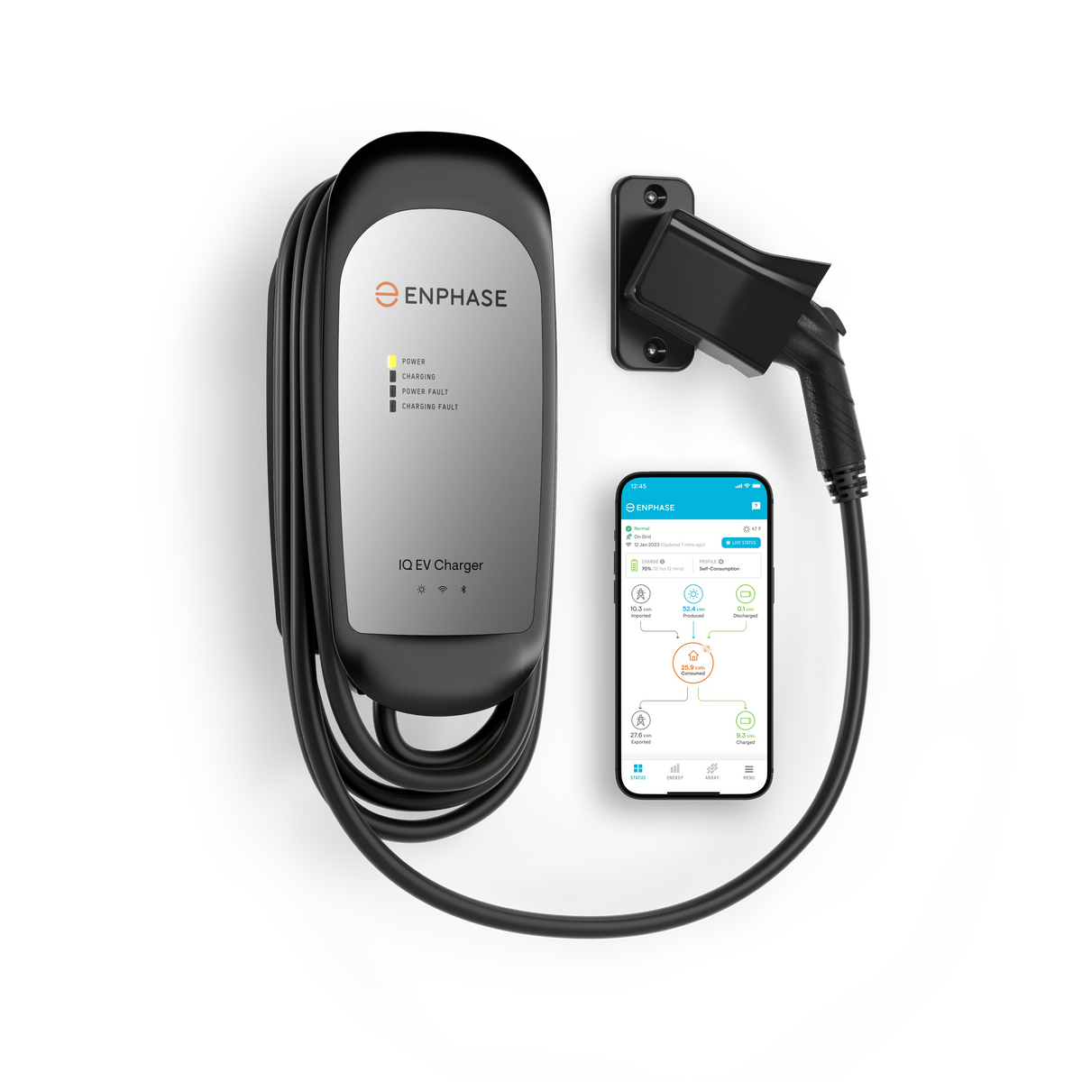 Level 2 EV Charger with Wi-Fi, 32 Amp, 240v, Hardwired, Indoor/Outdoor, 25ft Cable & J1772 Connector G308