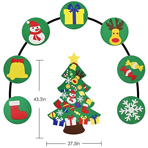 3.2FT Felt Christmas Tree with 30 Detachable Ornaments H298735